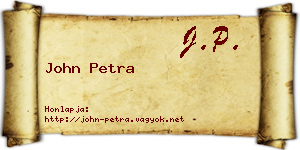 John Petra névjegykártya